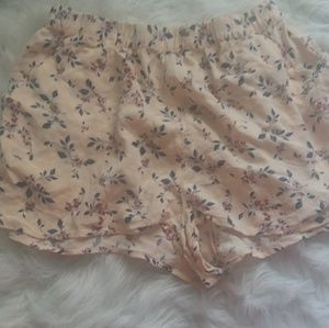 Pink floral H&M shorts